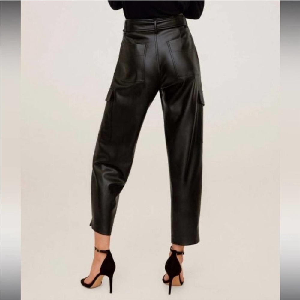 Mango leather cargo pants